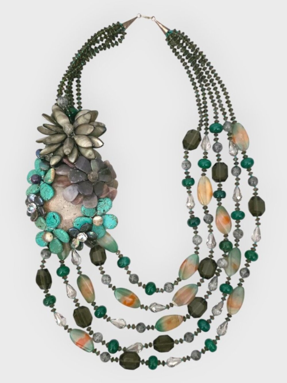 Gemstone Beaded Statement Necklace